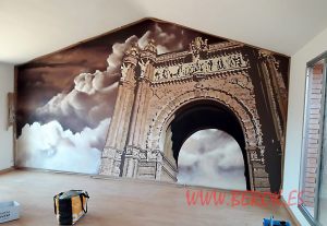 Decoracion Mural Interior Salon Arco Monumento 300x100000